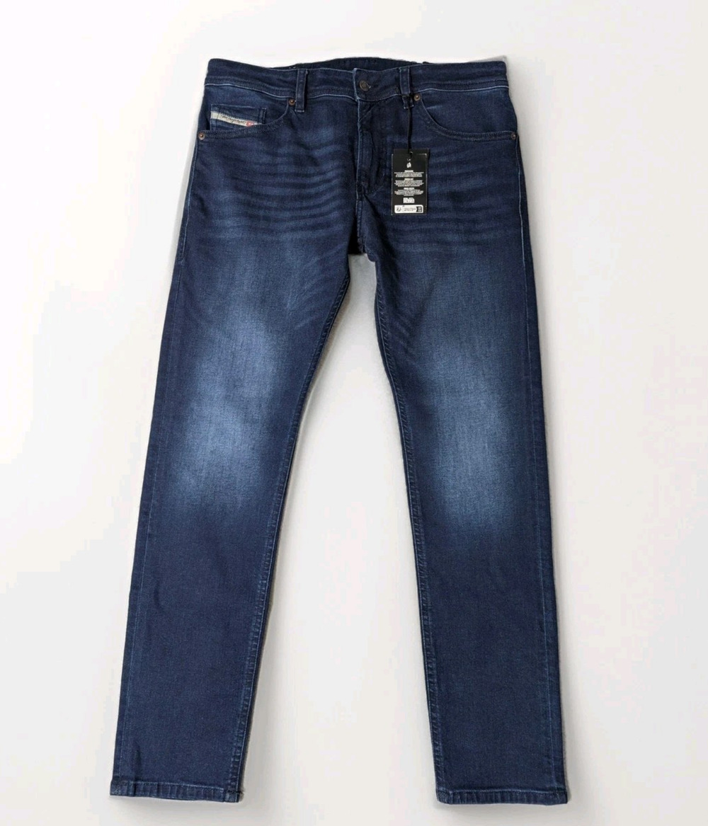 Diesel 30X32 Thommer Slim Straight Stretch Navy Blue Denim Mens Jeans RE067